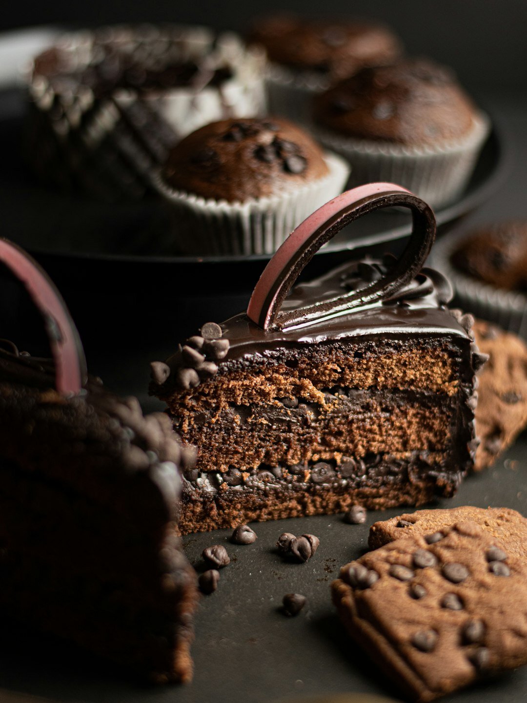 chocolate cake slice