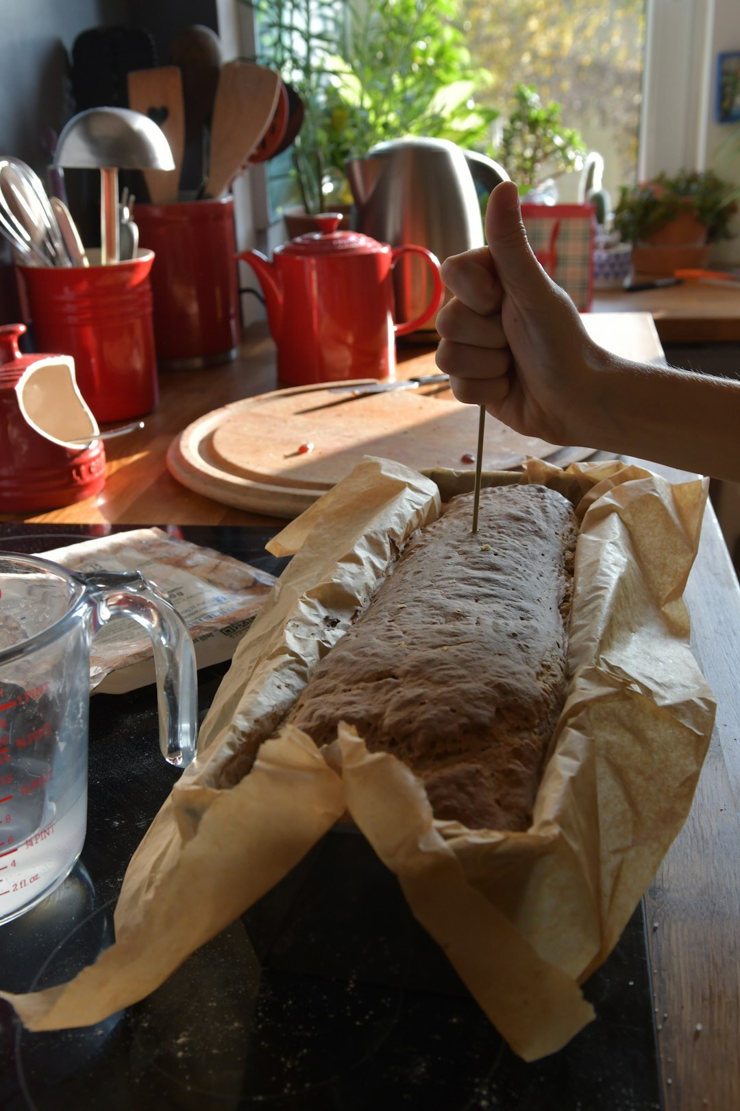 baking a chocolate cake at home